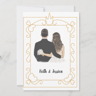 Einfache Braut und Hochzeit Save The Date