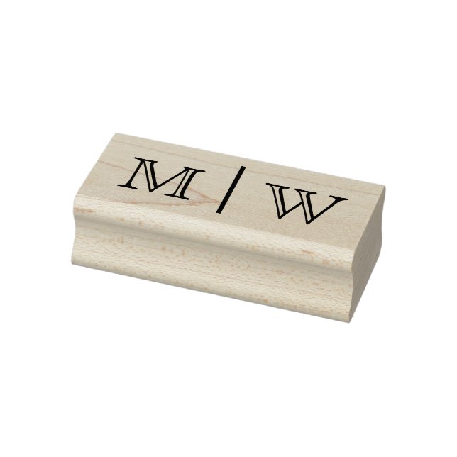 Einfache Brautgroom Hochzeit 2 Erste Monogramm VSO Gummistempel (Stempel)