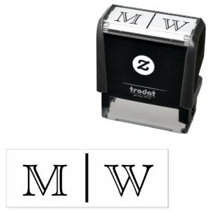 Einfache Brautgroom Hochzeit 2 Erste Monogramm VSO Permastempel