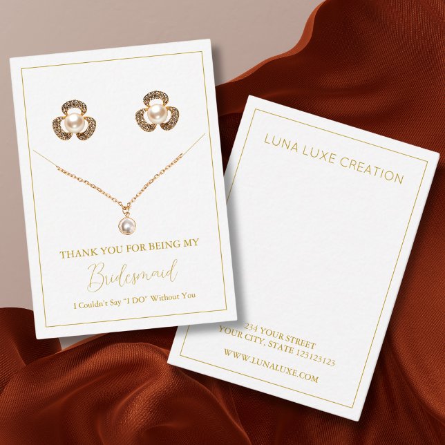 Einfache Bridesmaid-Grafikkarte für den Ohrring un Platzkarte (Von Creator hochgeladen)