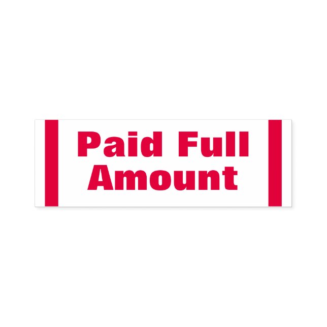 Einfache Briefmarke aus Gummi "Paid Full amount" Permastempel (Design)