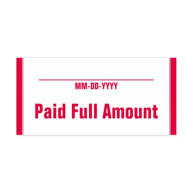 Einfache Briefmarke aus Gummi "Paid Full amount" Permastempel (Design)