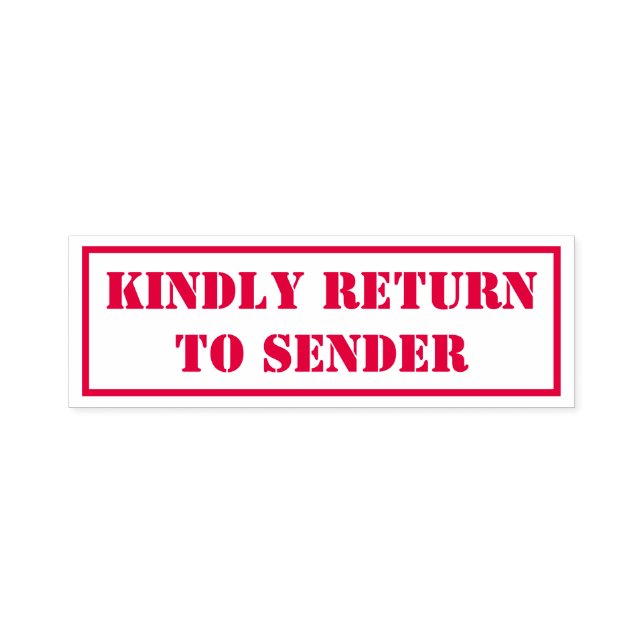 Einfache Briefmarke "KINDLY RÜCKKEHR ZUM SENDER" Permastempel (Design)