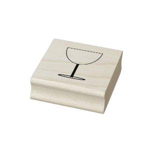 Einfache Briefmarke Weinglas Gummistempel