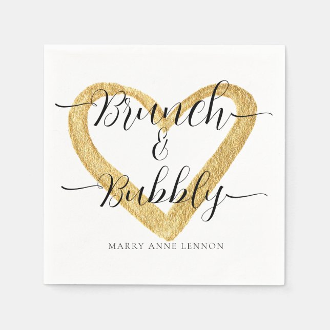 Einfache Brunch und Bubbly Brautparty Napkins Serviette (Vorderseite)