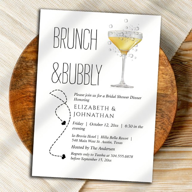 Einfache Brunch- und Bubbly-Script-Einladung Einladung (Von Creator hochgeladen)