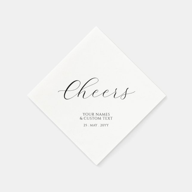 Einfache Buchstabenschrift für Schwarzes Party Serviette (Ecke)