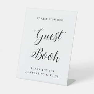 Einfache Buchung eines Hochzeitgästebuchs Sockelschild