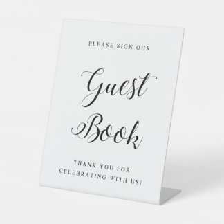 Einfache Buchung eines Hochzeitgästebuchs Sockelschild
