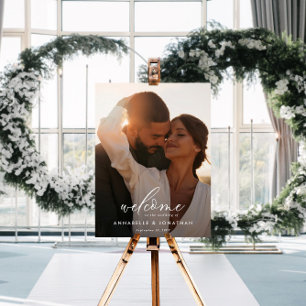 Einfache Budget-Hochzeitsfoto-Willkommensgruß aus  Poster