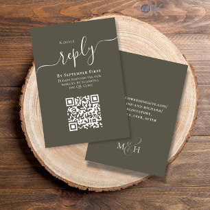 Einfache Budget QR Code UAWG Wedding RSVP Karte