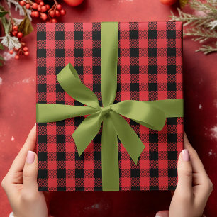 Einfache Buffalo Karo Pattern Rotes Schwarz Karier Geschenkpapier