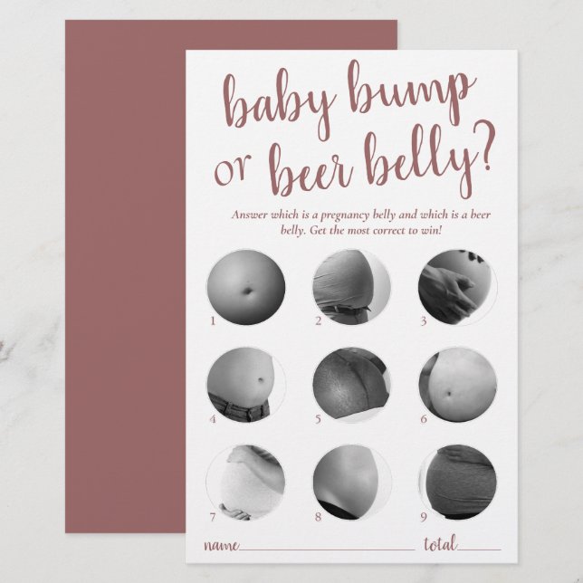 Einfache Bump- oder Bierbauch | Mauve Pink Game Ca (Vorne/Hinten)