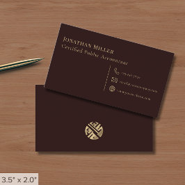 Einfache Burgund und Gold Visitenkarte