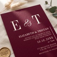 Einfache burgunderrote minimalistische Hochzeitsei