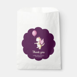 Einfache Burgundy Pink Dragon Girl Babydusche Geschenktütchen