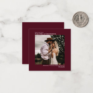 Einfache Burgundy Wedding Speichern Sie das Date F Mitteilungskarte