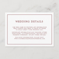 Einfache Burgundy White Minimalistisch Wedding Det