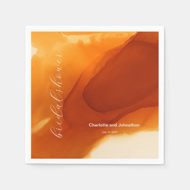 Einfache Burnt Orange Moderne Frische Neapel Serviette (Vorderseite)