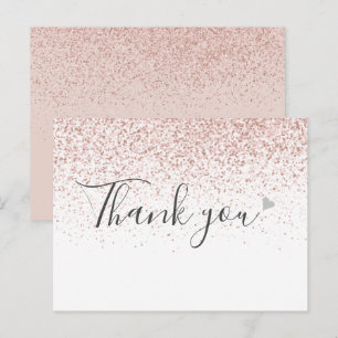 Einfache Business Script Rose Gold Vielen Dank Postkarte