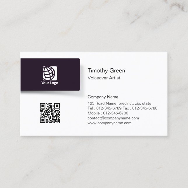 Einfache BusinessCard für das BlackTab-Logo von Vo Visitenkarte (Vorderseite)