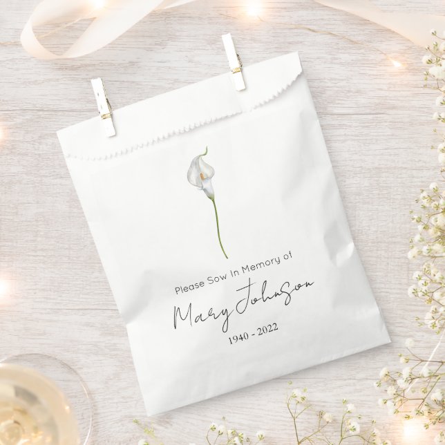 Einfache Calla-Lilien-Samenpackung Beerdigung  Geschenktütchen (Ausgeschnitten)