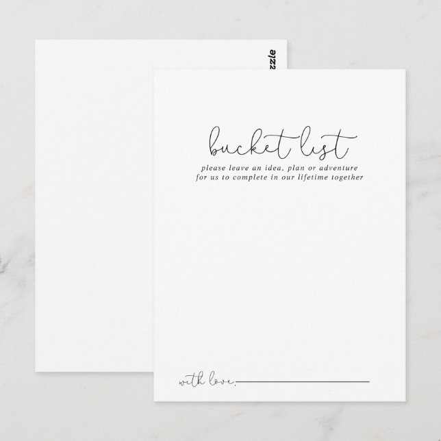 Einfache Calligrafie-Eimerkarte Postkarte (Vorne/Hinten)