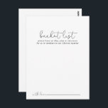 Einfache Calligrafie-Eimerkarte Postkarte<br><div class="desc">Diese kalligraphischen Hochzeitskarten sind die perfekte Wahl für einen rustikalen Hochzeitsempfang oder Brautparty. Das einfache und elegante Design zeichnet sich durch klassische und extravagante Schriftzeichen in Schwarz und Weiß aus. Ändern Sie den Wortlaut in Anzug jedes Lebensereignisses. Das Schild der Schaufelliste wird separat verkauft.</div>