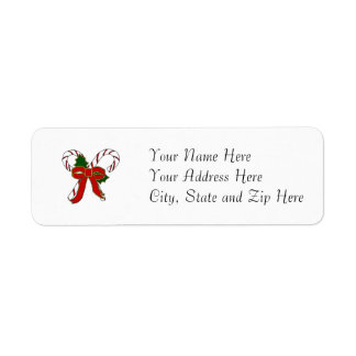 Einfache Candy Cane-Adressenmarken