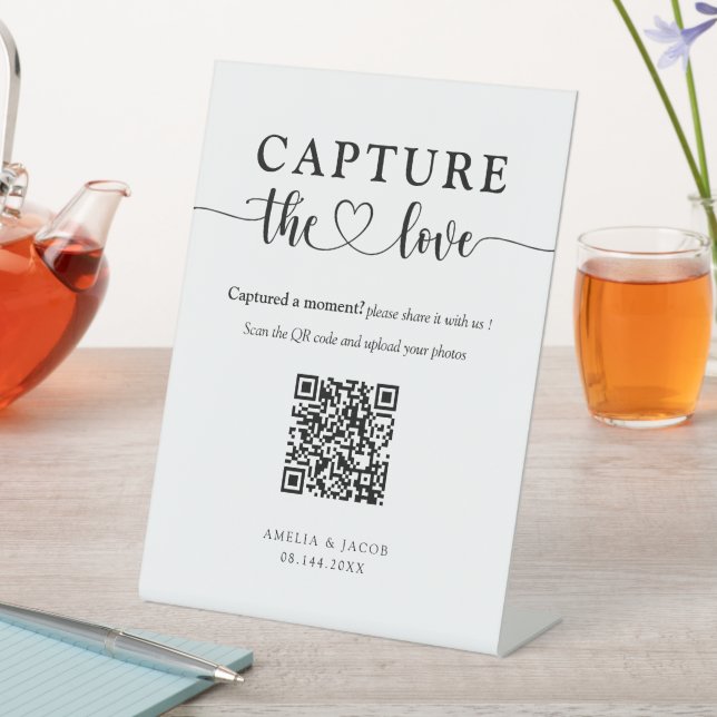 Einfache Capture the Love Hochzeit  Sockelschild (In Situ)
