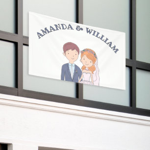 Einfache, Cartoon-artige Ehepartner-Illustration H Banner