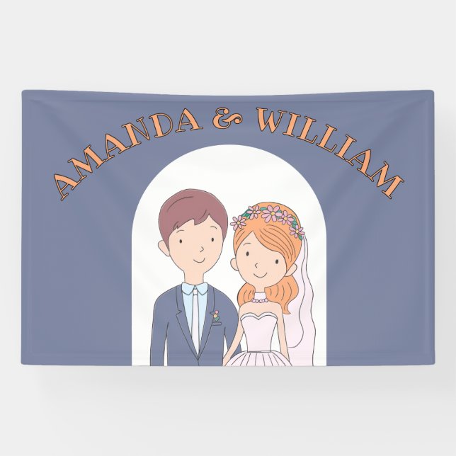 Einfache, Cartoon-Ike-Ehevorstellung Banner (Horizontal)