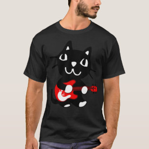 Einfache Cat Playing Gitarre T-Shirt