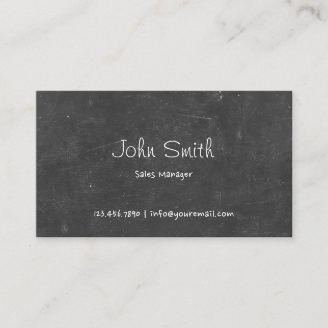 Einfache Chalkboard Sales Manager Business Card Visitenkarte (Vorderseite)
