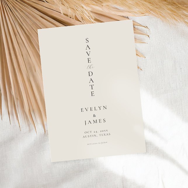 Einfache Champagner Minimalistisch Chic Hochzeit Save The Date (Von Creator hochgeladen)