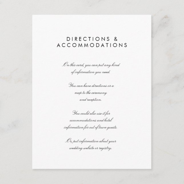 Einfache Chic 4,25" x 5,5" Hochzeitskarte Begleitkarte (Vorderseite)