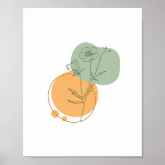 Einfache Chic Abstrakt Minimalistisch Boho Style F Poster
