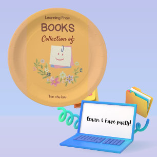 Einfache Chic Books-Sammlung von Textplatten Pappteller