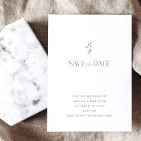 Einfache Chic Botanical Script White Mauve Wedding