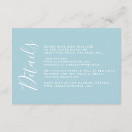 Einfache Chic Calligrafy Wedding Details Umschließ Begleitkarte