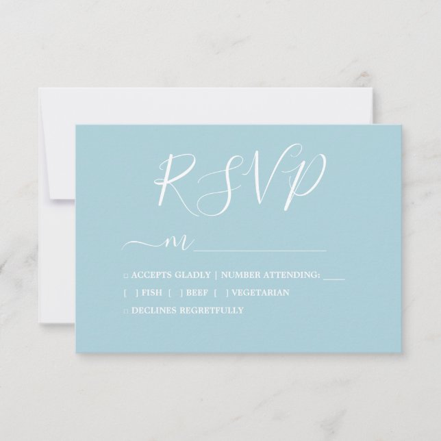 Einfache Chic Calligrafy Wedding RSVP Karte (Vorderseite)