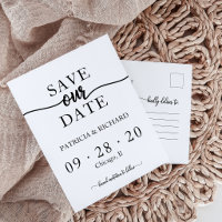 Einfache Chic Calligrafy Wedding Save the Date
