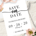 Einfache Chic Calligrafy Wedding Save the Date Postkarte<br><div class="desc">Einfache Chic Calligrafy Wedding Save the Date Postcard</div>