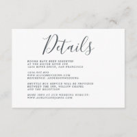 Einfache Chic Calligrafy White Wedding Details