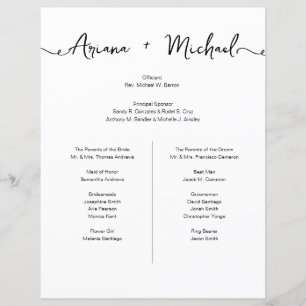 Einfache Chic Custom Entourage Liste Hochzeit groß