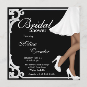 Einfache Chic Elegante White Bridal Dusche Einladu Einladung