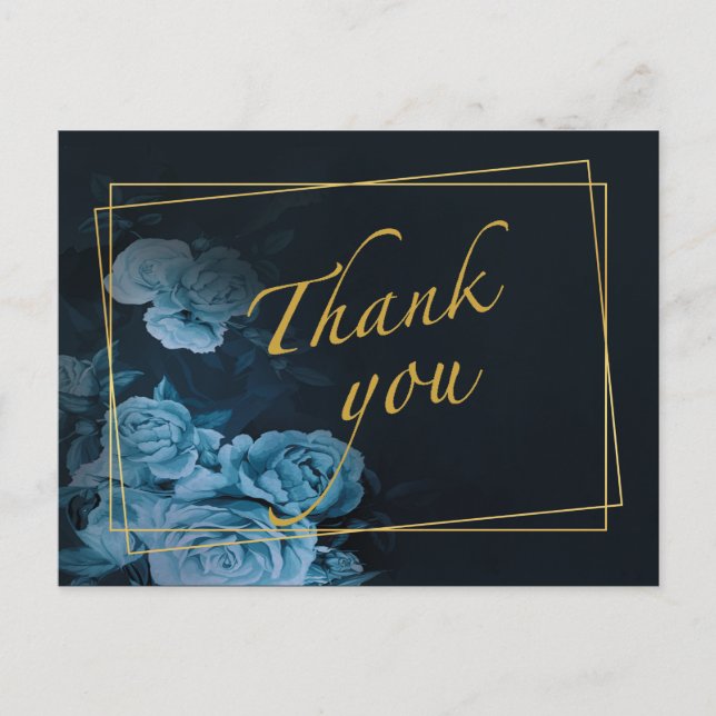 Einfache Chic Gold Geometric Rahmen Vielen Dank Po Postkarte (Vorderseite)