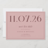 Einfache Chic Hochzeit ohne Foto Save the Date