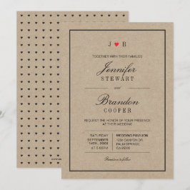 Einfache Chic Kraft Typografie Hochzeitseinladung Einladung