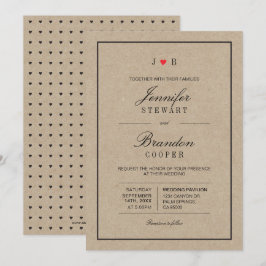 Einfache Chic Kraft Typografie Hochzeitseinladung Einladung